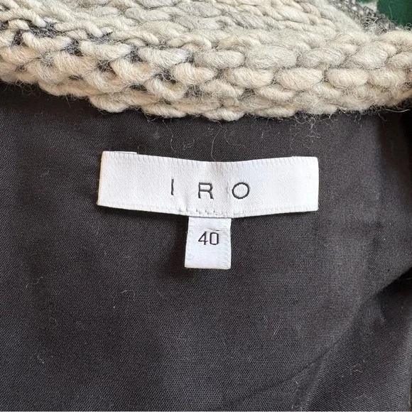 IRO Carene Knotted Boucle Knit Gray Wool Blend Snap Button Jacket Sz FR 40/US 8 - Picture 10 of 12